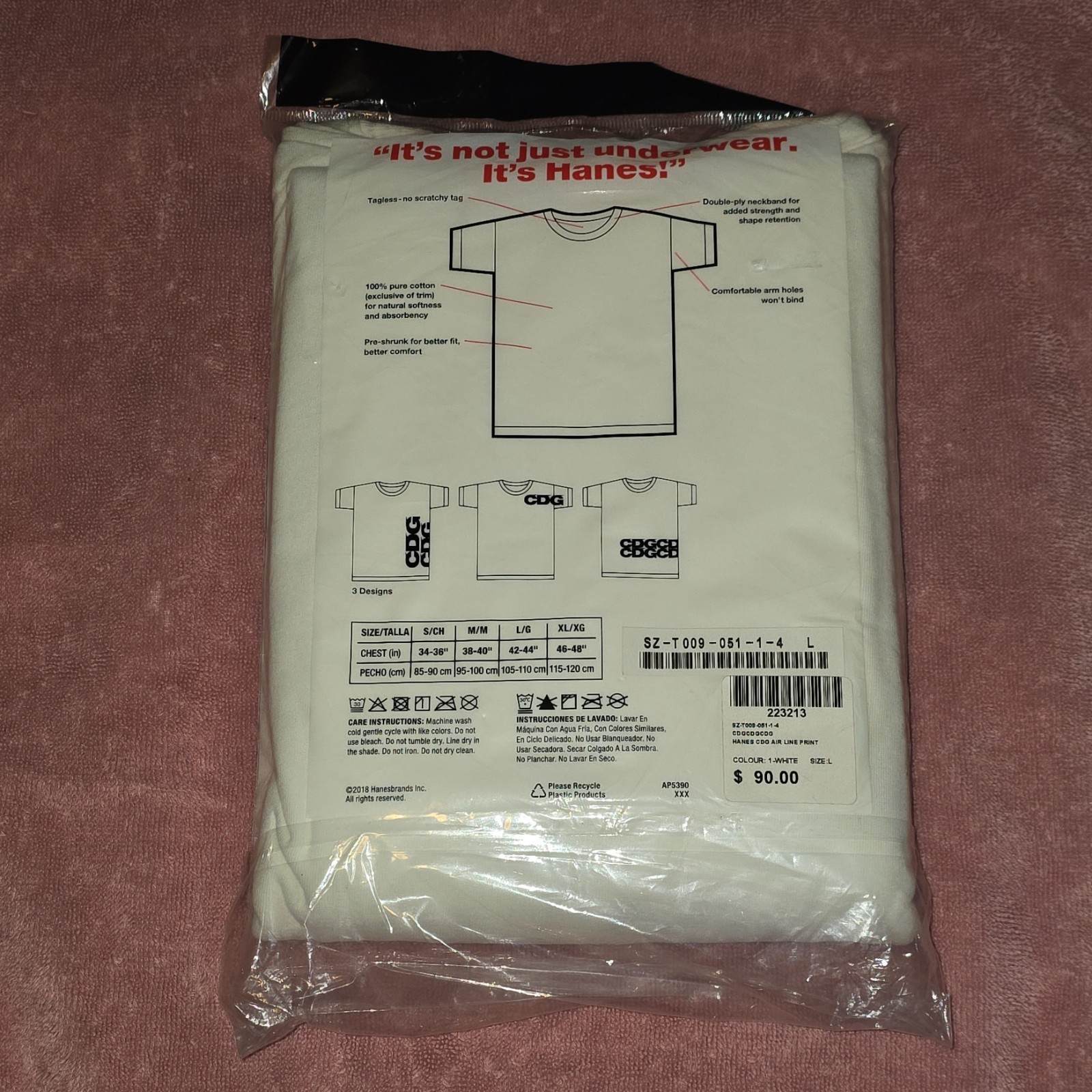 Comme des Garcons X Hanes Tagless Crew Neck T-Shirt 3-Pack White L CDG gallery