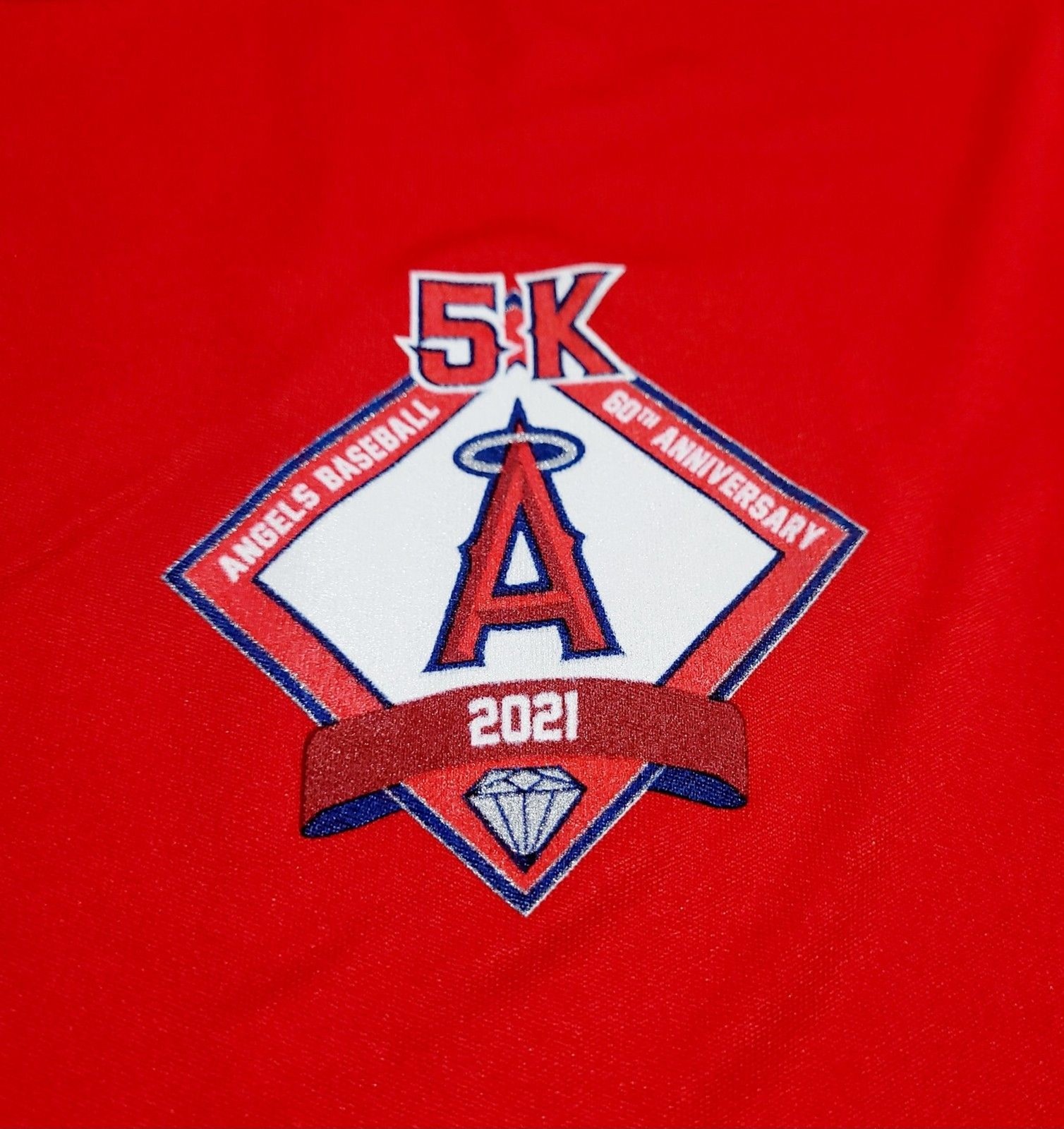 Angels Baseball 5K 2021 Marathon Running Active Gym Shirt Size Unisex Small NWOT gallery