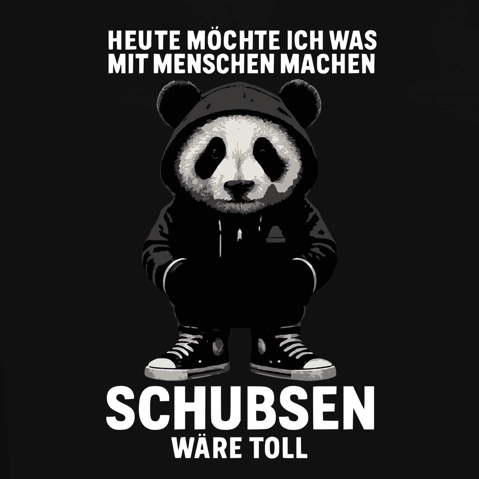 Today I Want To Do Something With People Panda Sarcastic Funny Mens T-Shirt gallery