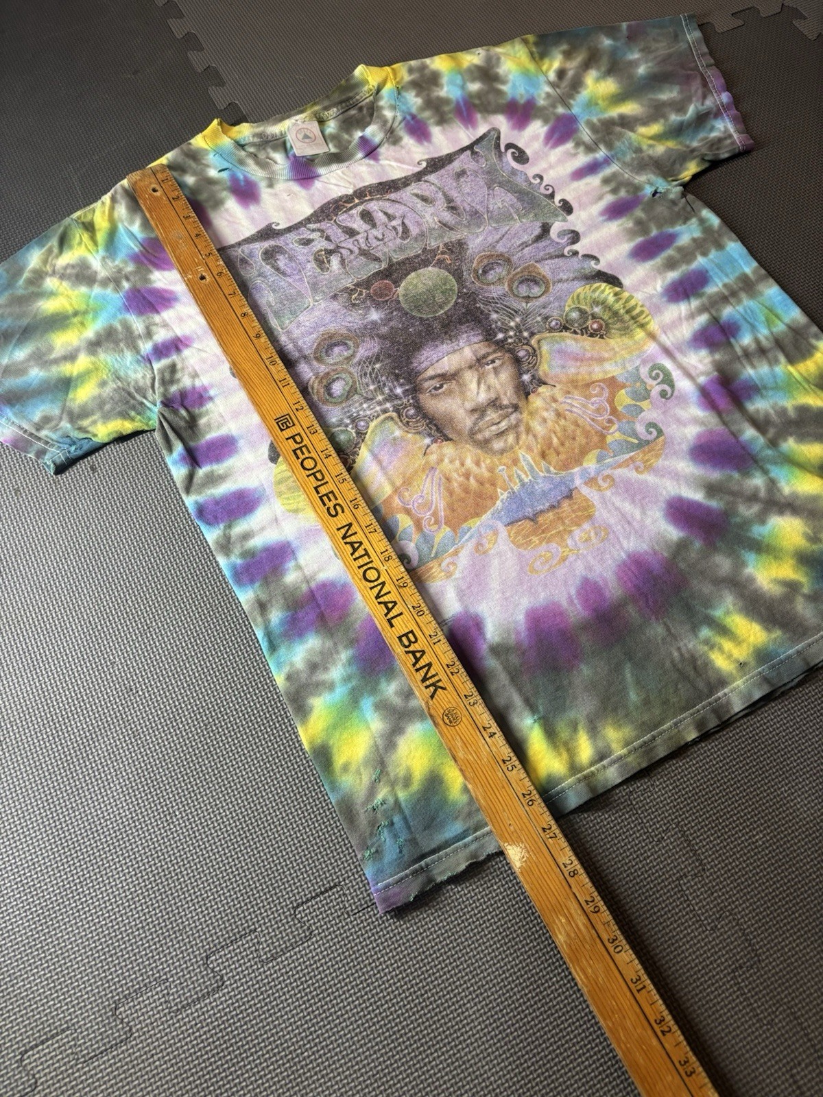 VINTAGE RARE Jimi Hendrix Tie-Dye Double-Sided Graphic Men's T-Shirt Size XL gallery