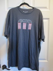 TRAVIS MATHEW STAR BRIGHT STARS/STRIPES BLUE T-SHIRT SIZE 2XL