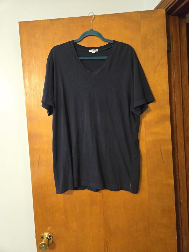 Standard James Perse Navy Blue V-Neck Short Sleeved T-Shirt Size 4/XL