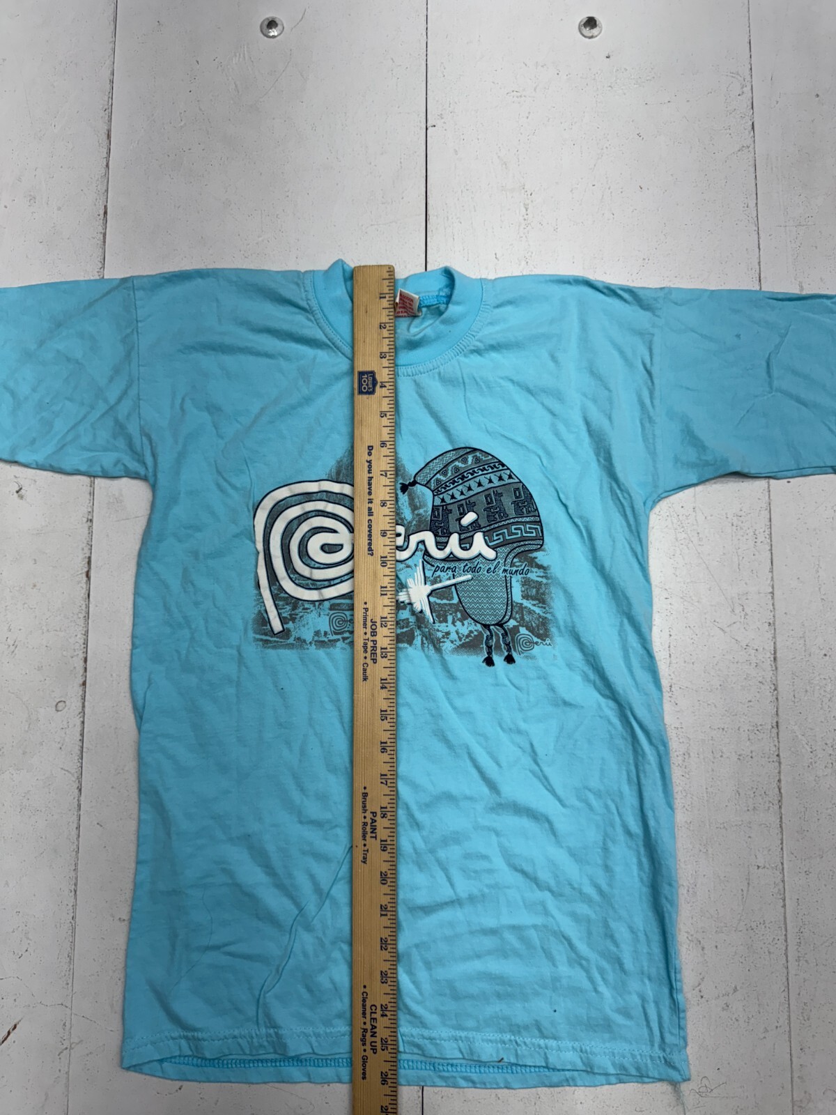 Marca Peru Blue Print Short Sleeve T Shirt Unisex Adults size Medium gallery
