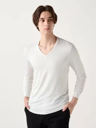 UNIQLO Men’s Heat Tech Long Sleeve V Neck T-shirt 472911 New 2024