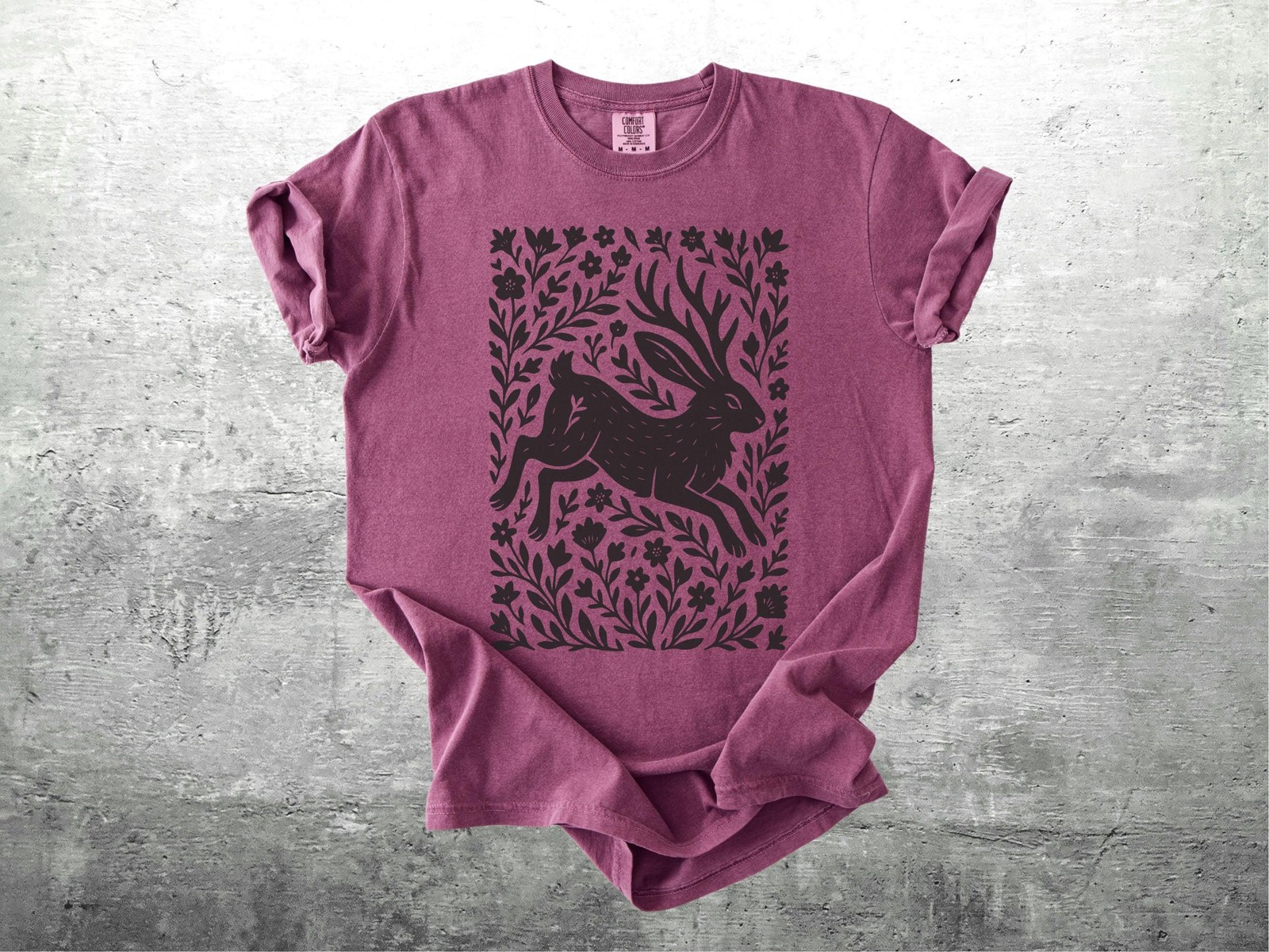 Jackalope Shirt, Dark Cottagecore, Fairycore, Goblincore, Dark Academia, Floral gallery