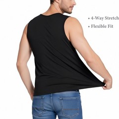 Cool Men’s Wide Shoulder Bamboo Viscose Tank Top Ultra Soft Stretch Undershirt
