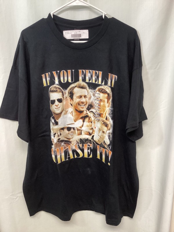 Glen Powell ( If You Feel It Chase It) Black 2XL Cotton New Tags T Shirt T2