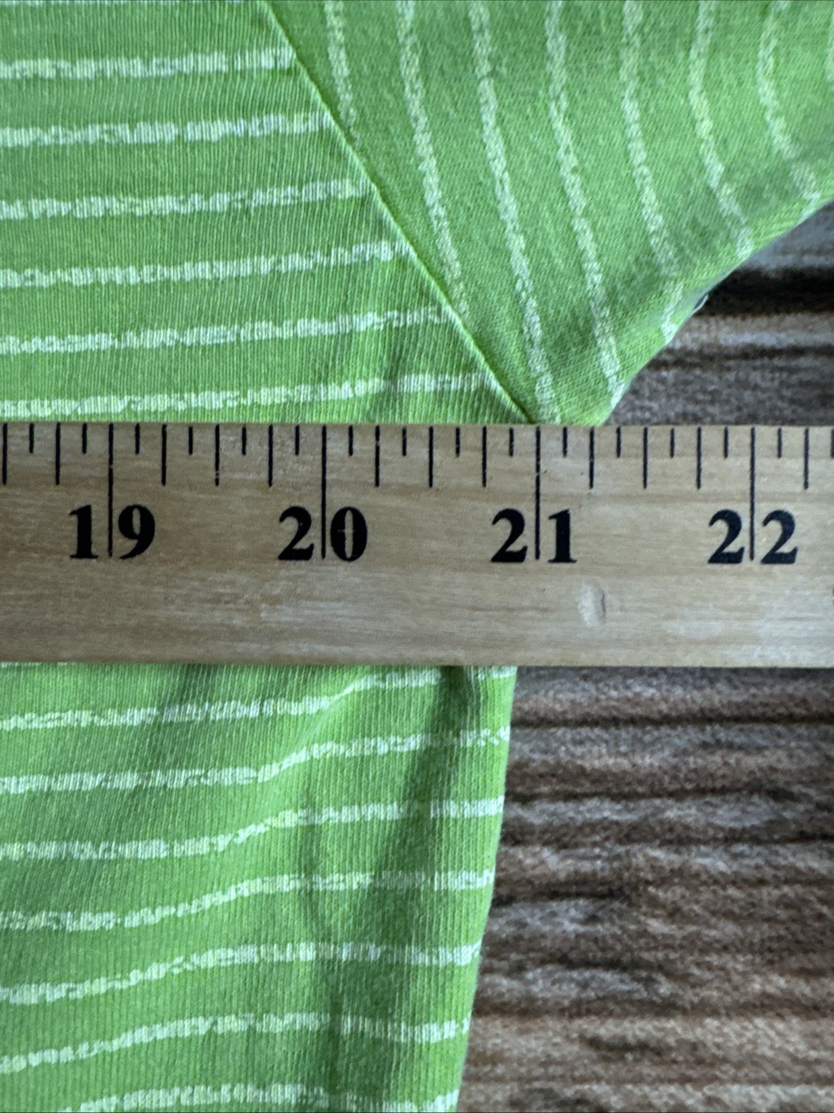 Fresh Produce Shirt Mens Medium Striped Green USA Made Crewneck Tee Linen Cotton gallery
