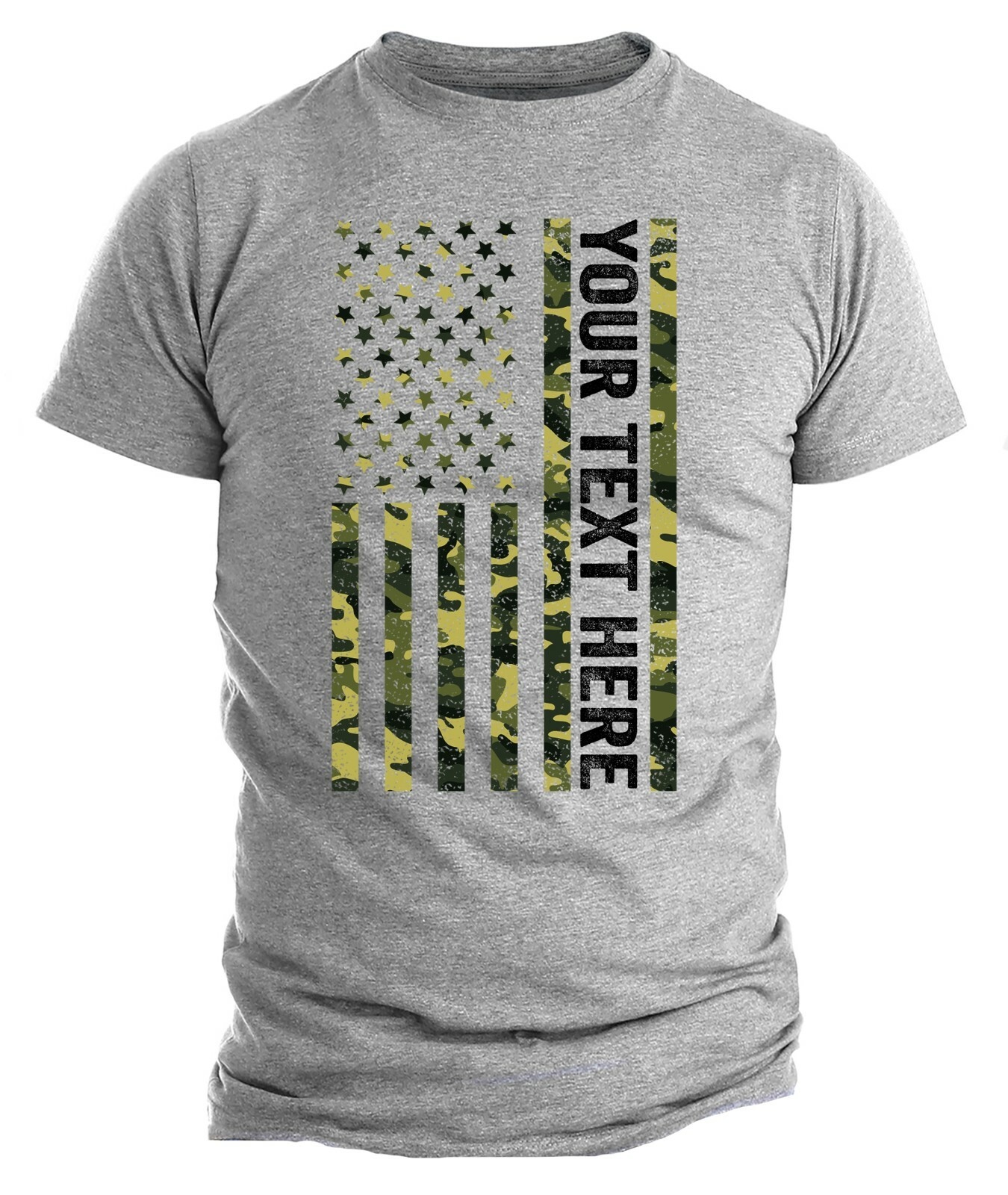 Custom Made Shirt USA Camo Flag Patriotic Personalized T-shirt Your Own Text gallery