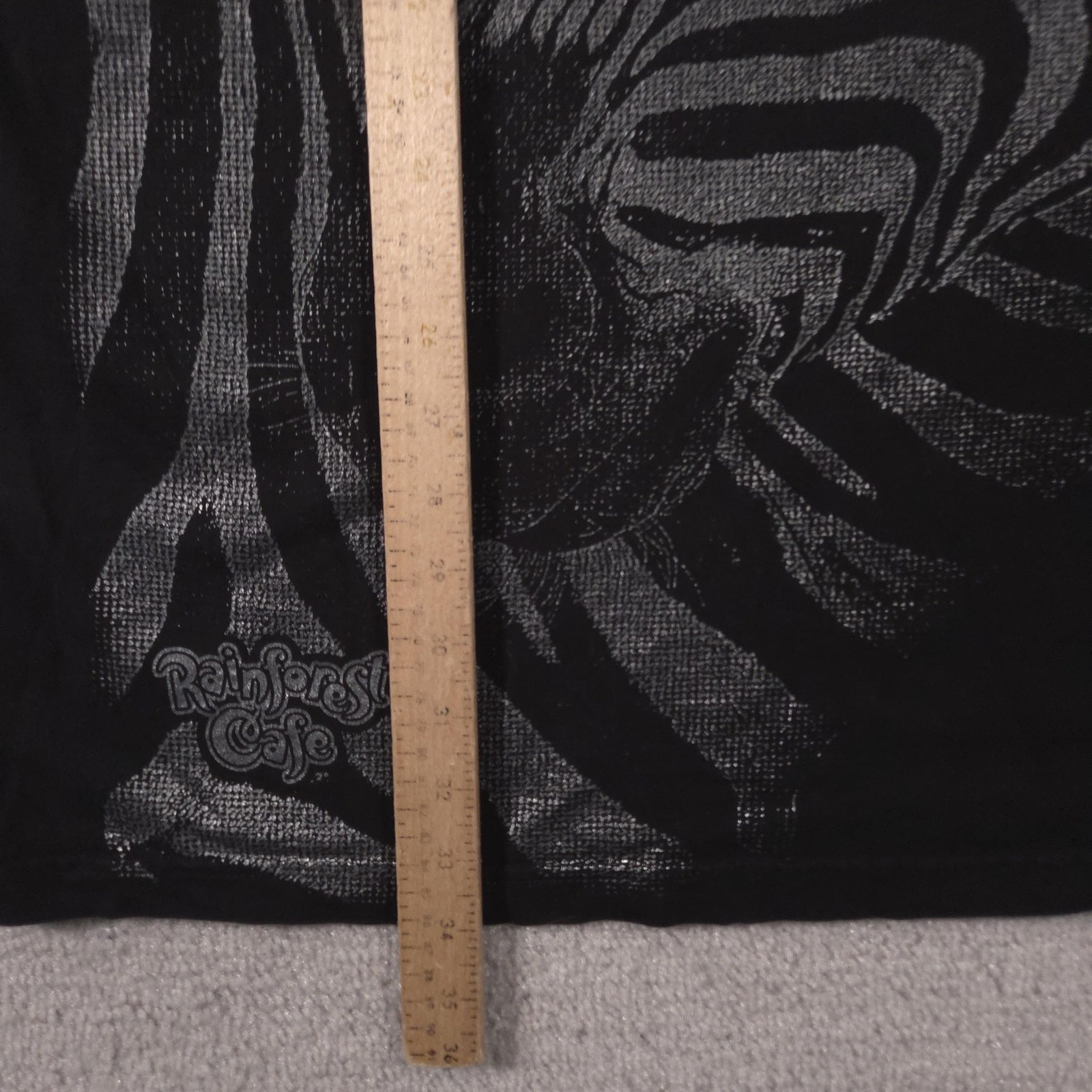 Rainforest Cafe Shirt Adult XL Black Zebra Rhinestone Graphic Tee Souvenir gallery