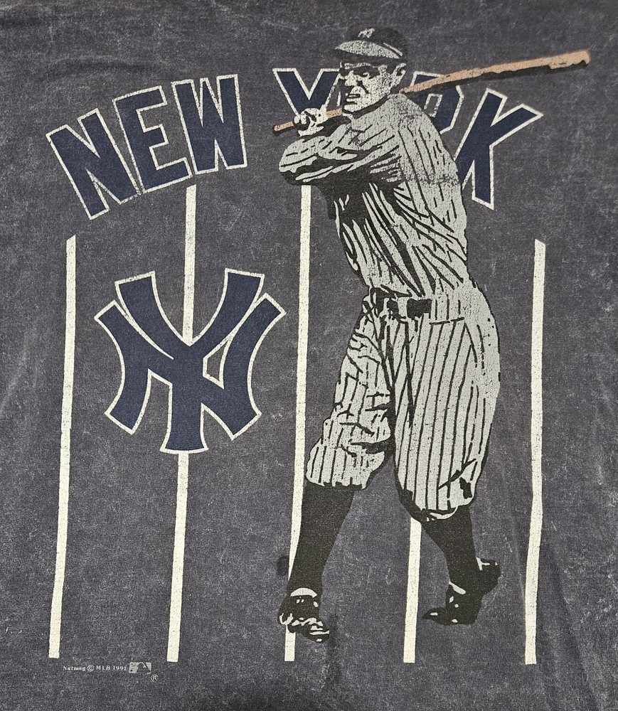 Vintage New York Yankees Baseball Graphic T Shirt Men’s XL 90s Nutmeg