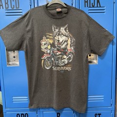VTG 1989 3D Emblem Harley Davidson T Shirt XL Single Stitch 80s Survivors Wolf