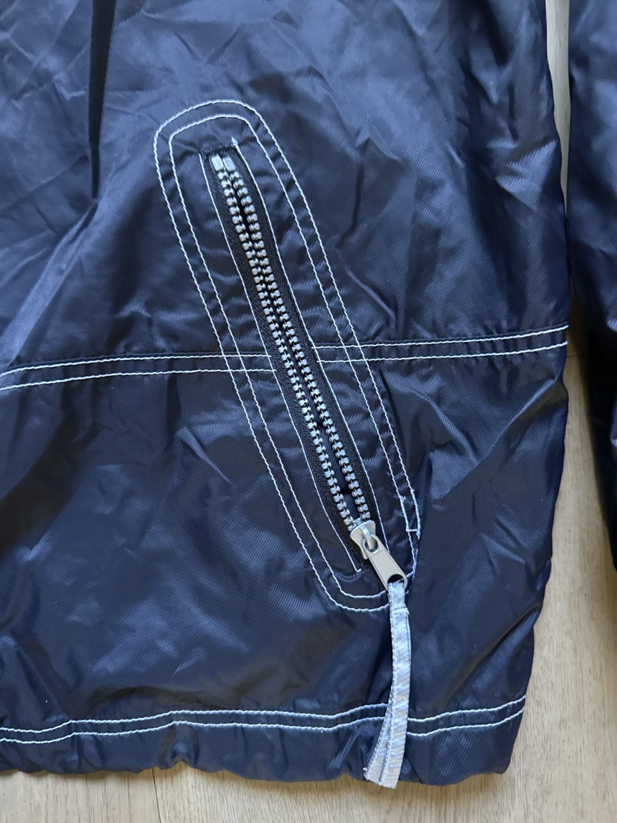 Converse Navy Stitch Logo Patch Old Skool Half-Zip Pullover Anorak XL gallery
