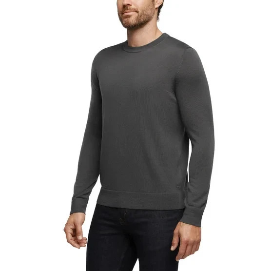 Banana Republic Men’s Merino Wool Crew Neck Sweater, Gray, Size M gallery