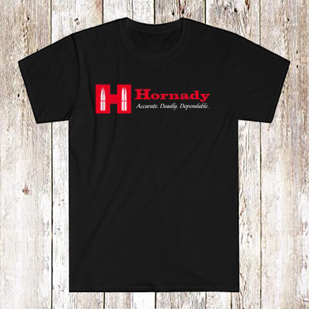Hornady Guns Firearms Men's Black T-Shirt Size S-5XL gallery