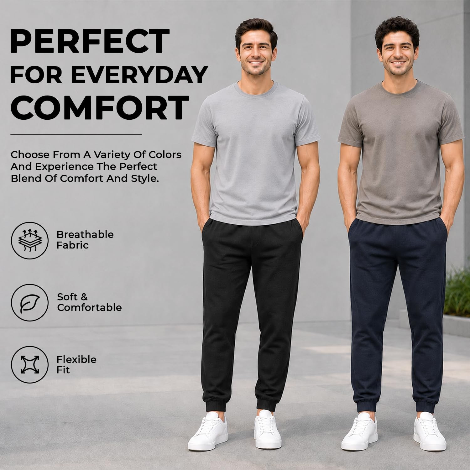 BILLIONHATS 24 Pack 12 Mens Jogger Pants & 12 Assorted T-Shirts, Bulk Wholesale gallery