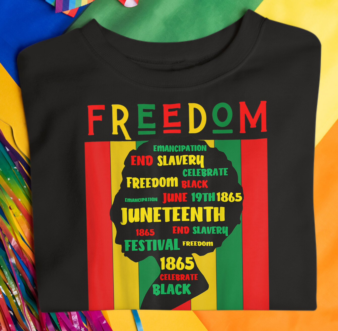 Mens Juneteenth Freedom Black History Tee Shirt Street 1865 Big Tall Sm 32 gallery