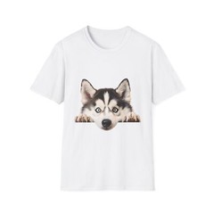 Cute Husky Face Unisex Softstyle T-Shirt, Dog Lover Gift, Casualwear, Pet Lover