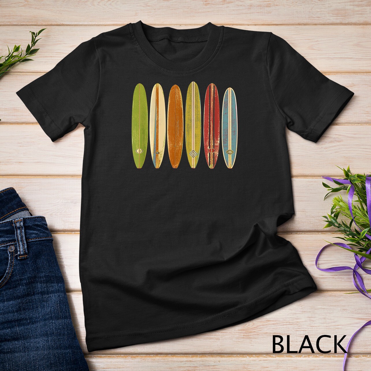 Longboard Surfboards Vintage Retro Style Surfing T-Shirt Unisex T-shirt gallery