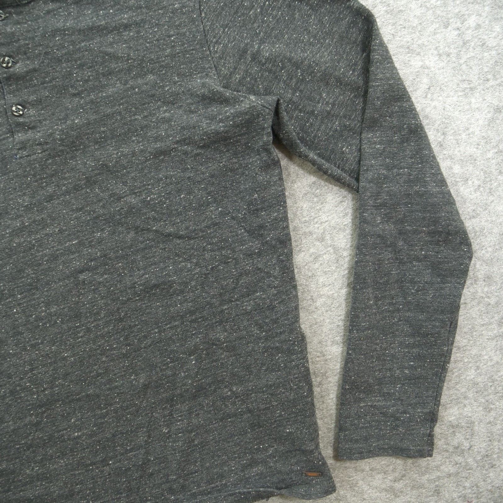 Scotch & Soda Sweatshirt Mens Large Gray Henley Button Logo Long Sleeve gallery