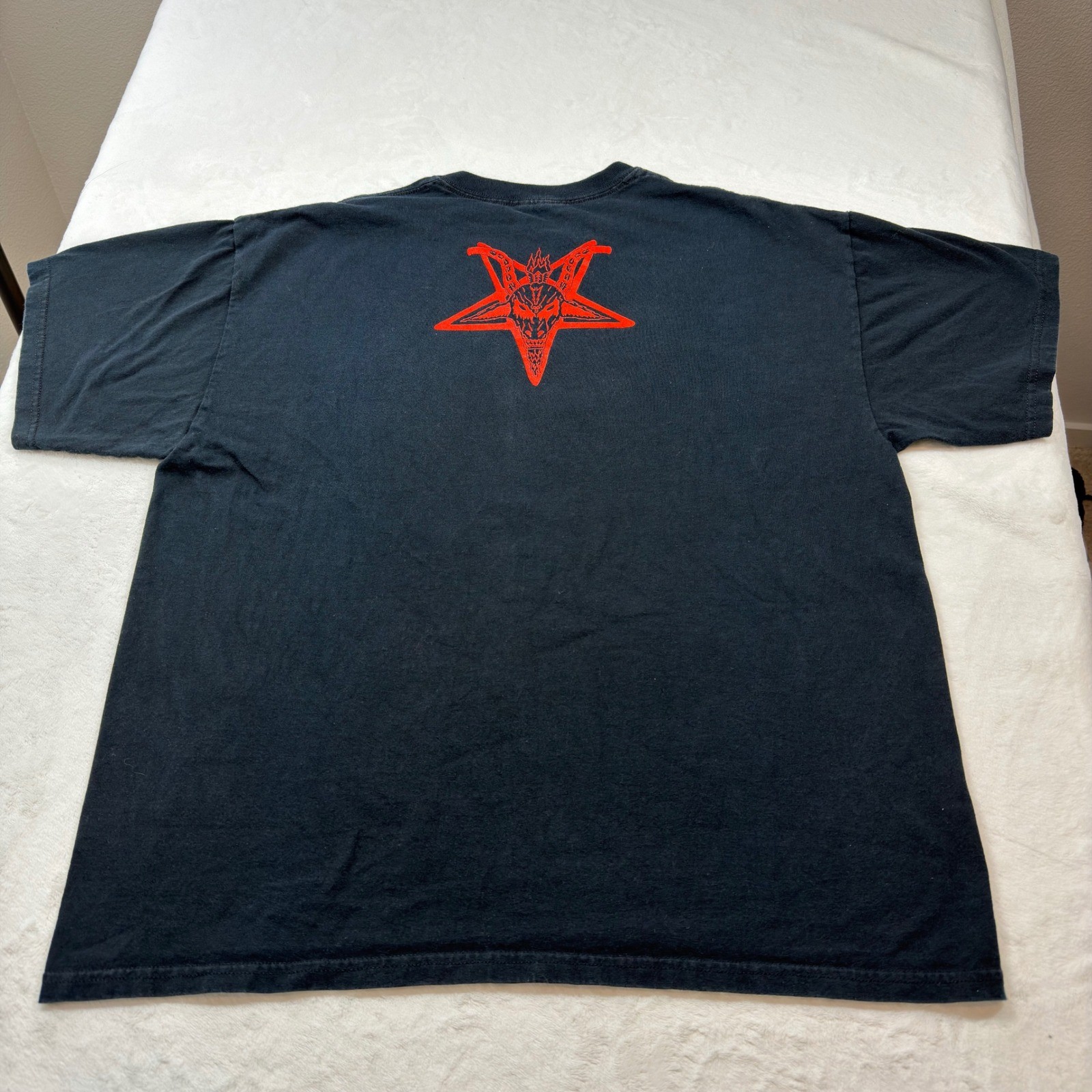 Death Machine Graphic T Shirt Mens XL Black Good Baphomet Pentagram Metal Tee gallery