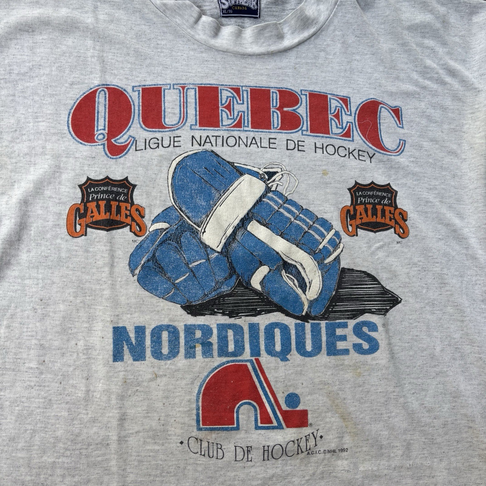 Vintage 1992 Quebec Canada NHL Club De Hockey National League XL Shirt gallery
