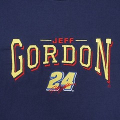 Vintage 90s Jeff Gordon #24 Embroidered Mens Medium Blue Chase Nutmeg T Shirt