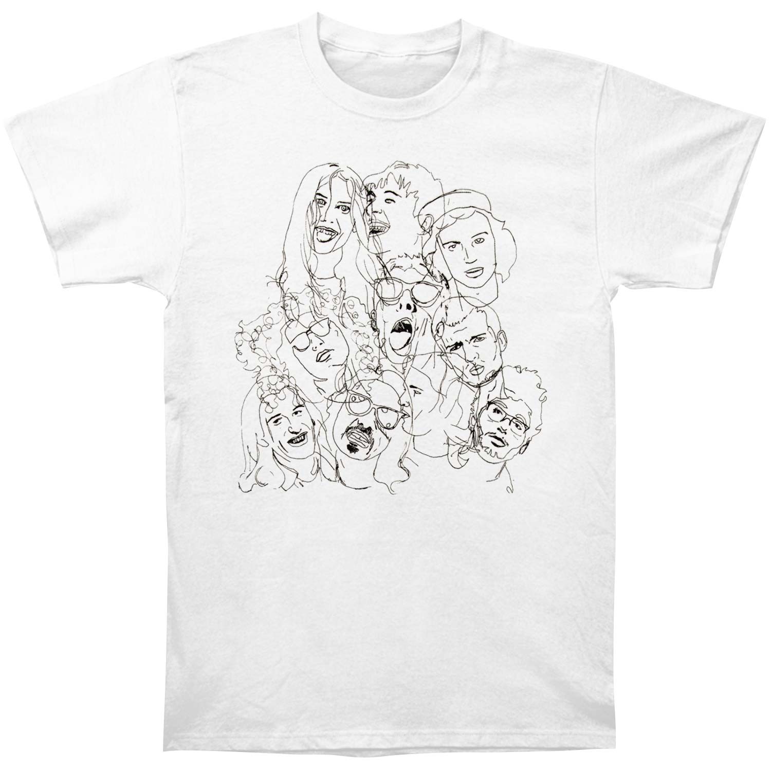 Men's Wolf Alice Group Sketch Faces Tee T-shirt Medium White gallery