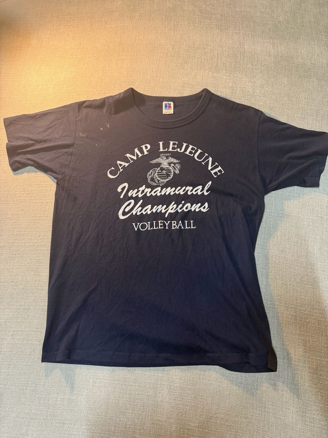 Vintage 80s Russell Athletic Camp Lejeune Intramural Champions Volleyball TShirt gallery