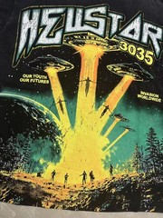 Hell Studios star 3035 Alien Spaceship pattern Tee Mens Short sleeved T-shirt