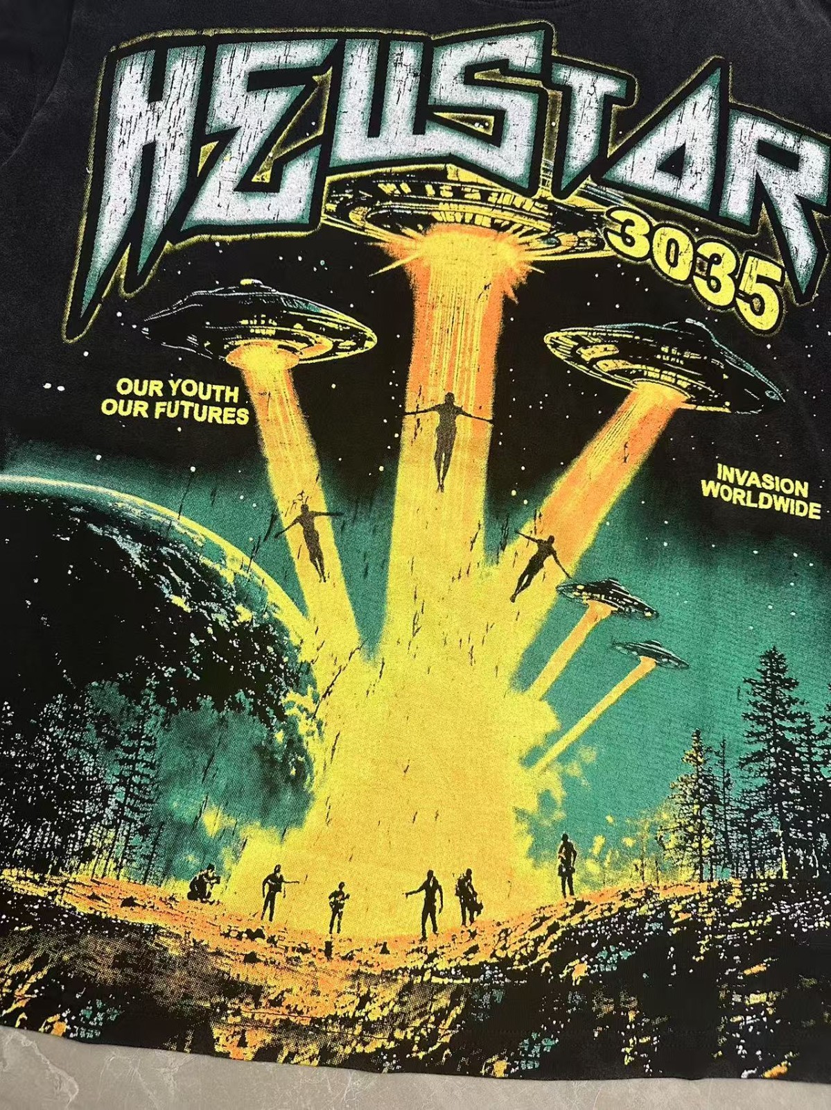 Hell Studios star 3035 Alien Spaceship pattern Tee Mens Short sleeved T-shirt gallery
