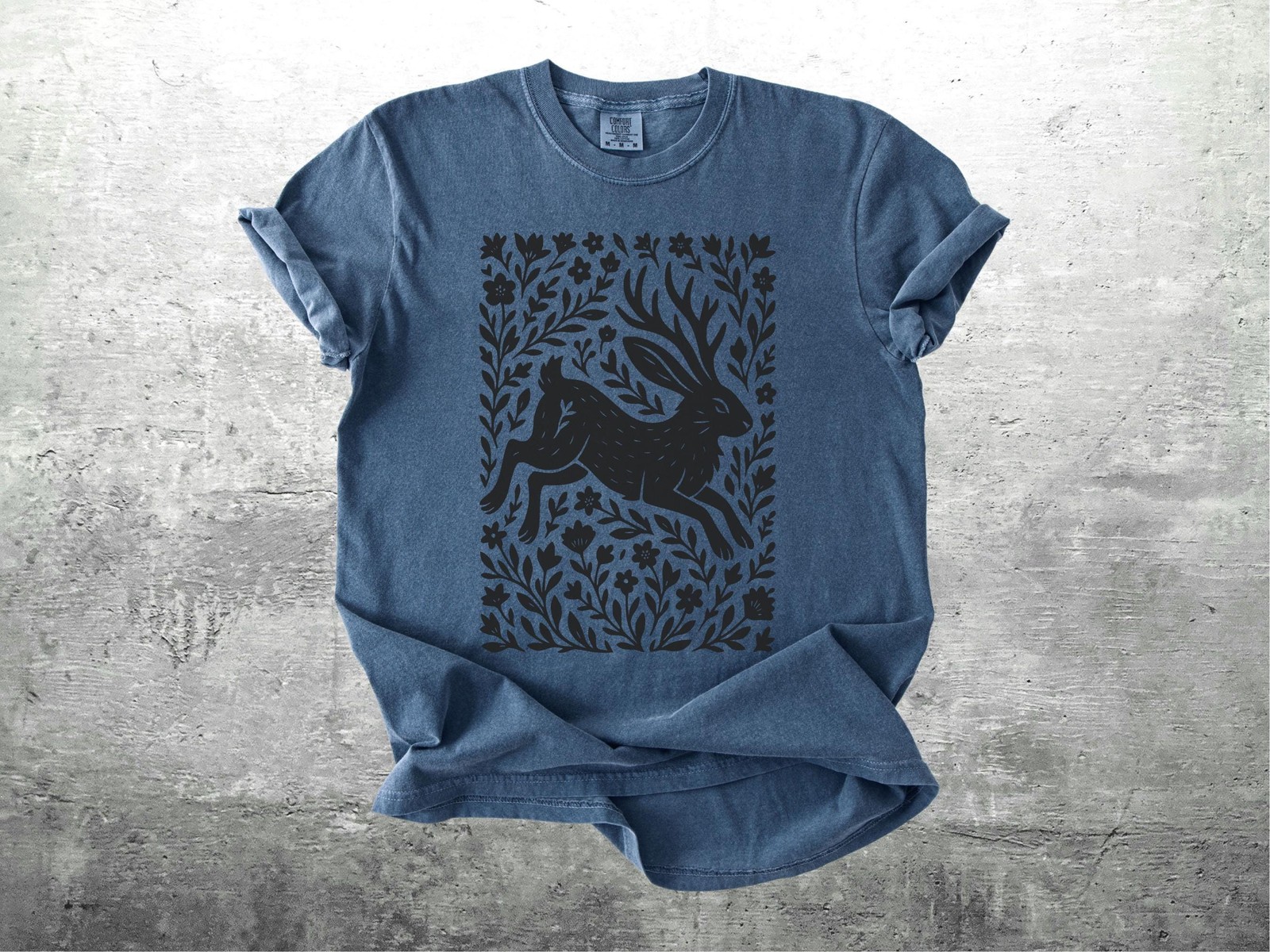 Jackalope Shirt, Dark Cottagecore, Fairycore, Goblincore, Dark Academia, Floral gallery