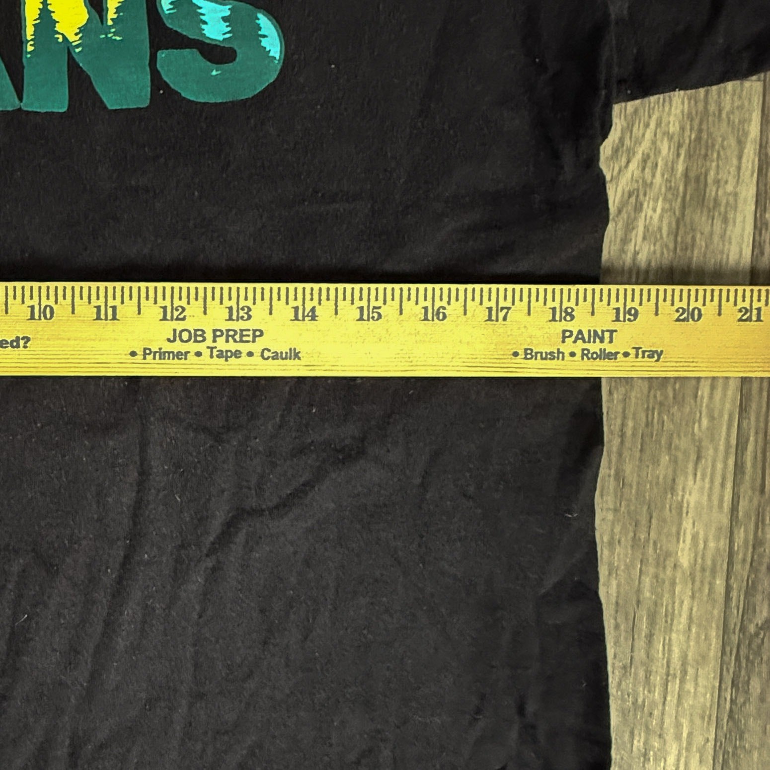 VANS Off The Wall Distressed Logo T-Shirt Black Teal Yellow Graphic Skate Tee gallery