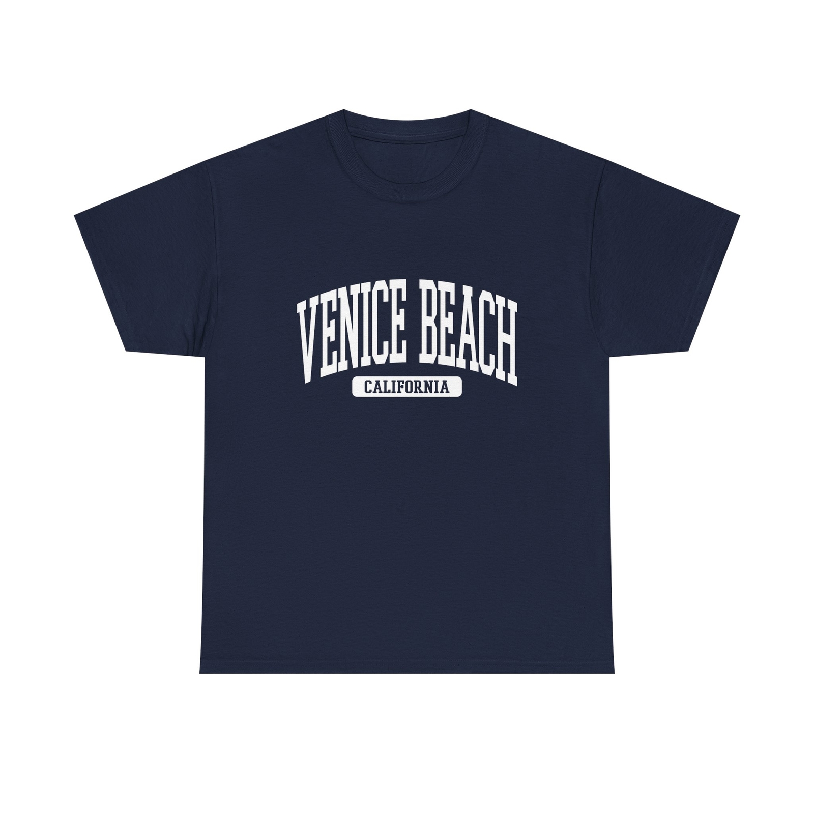 Venice Beach California Souvenir Beach, Retro, Minimalist Navy Blue Tee
