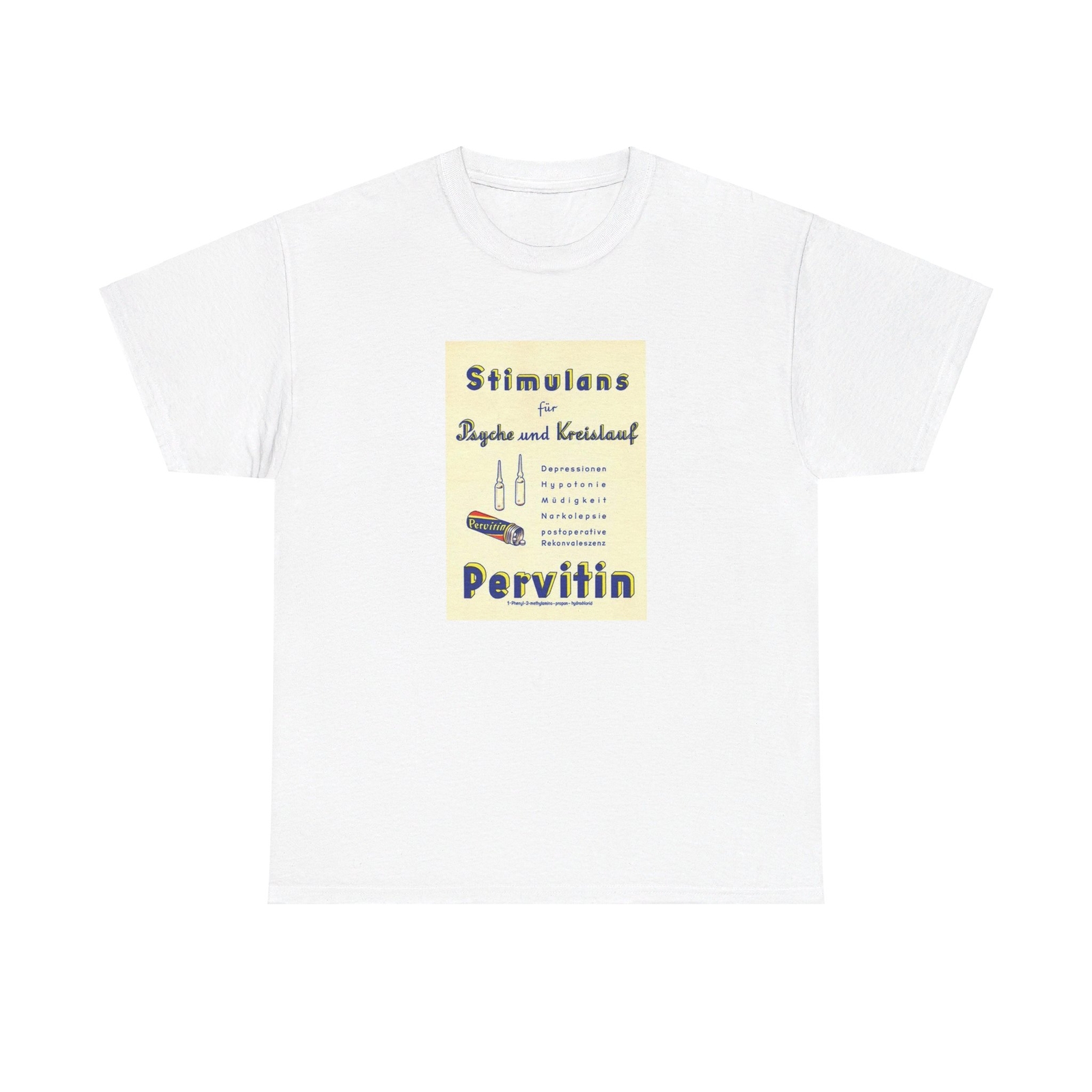 Vintage Pervitin, Meth, Gildan Style 5000 Unisex Heavy Cotton T-Shirt gallery
