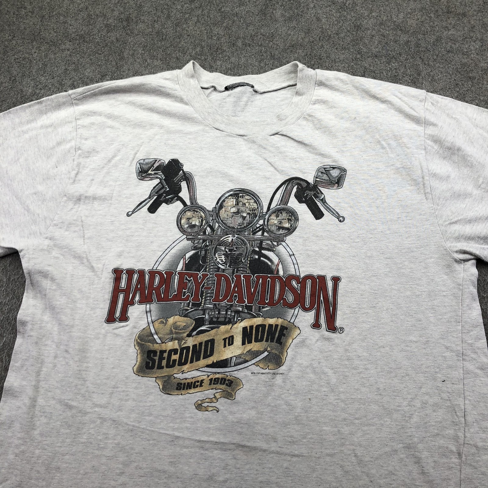 Vintage Harley-Davidson Shirt Mens Large Gray Second To Motorcycle Graphic gallery