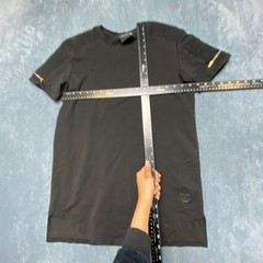Project X Paris T-Shirt Mens Medium Black Short Sleeve Pleated Shoulder Detail