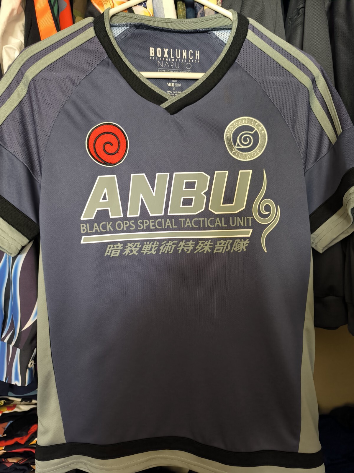 Boxlunch Naruto kakashi black ops tactical anime cosplay soccer jersey shirt gallery