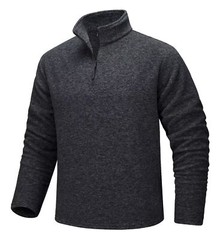 Men’s 1/4 Zip Up Fleece Pullover Casual Lightweight Long Sleeve Warm Sweatshirt