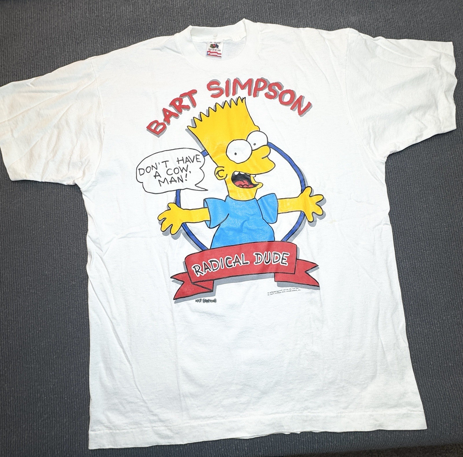 Vintage Bart Simpson Radical Mens XL T-Shirt Fruit Of The Loom USA Single Stitch gallery