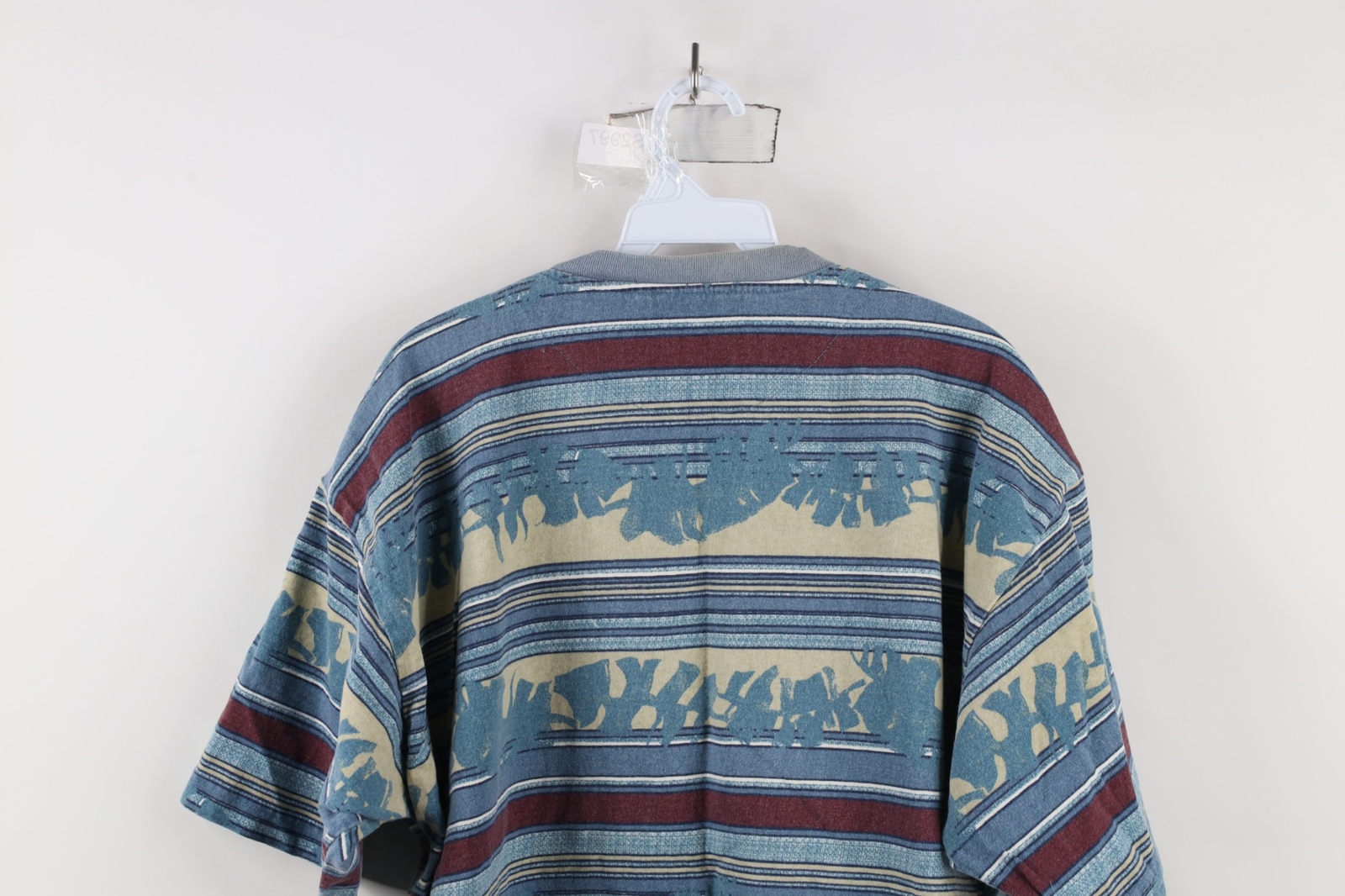 Vtg 90s Streetwear Mens Large Distressed Striped Color Block T-Shirt Cotton USA gallery