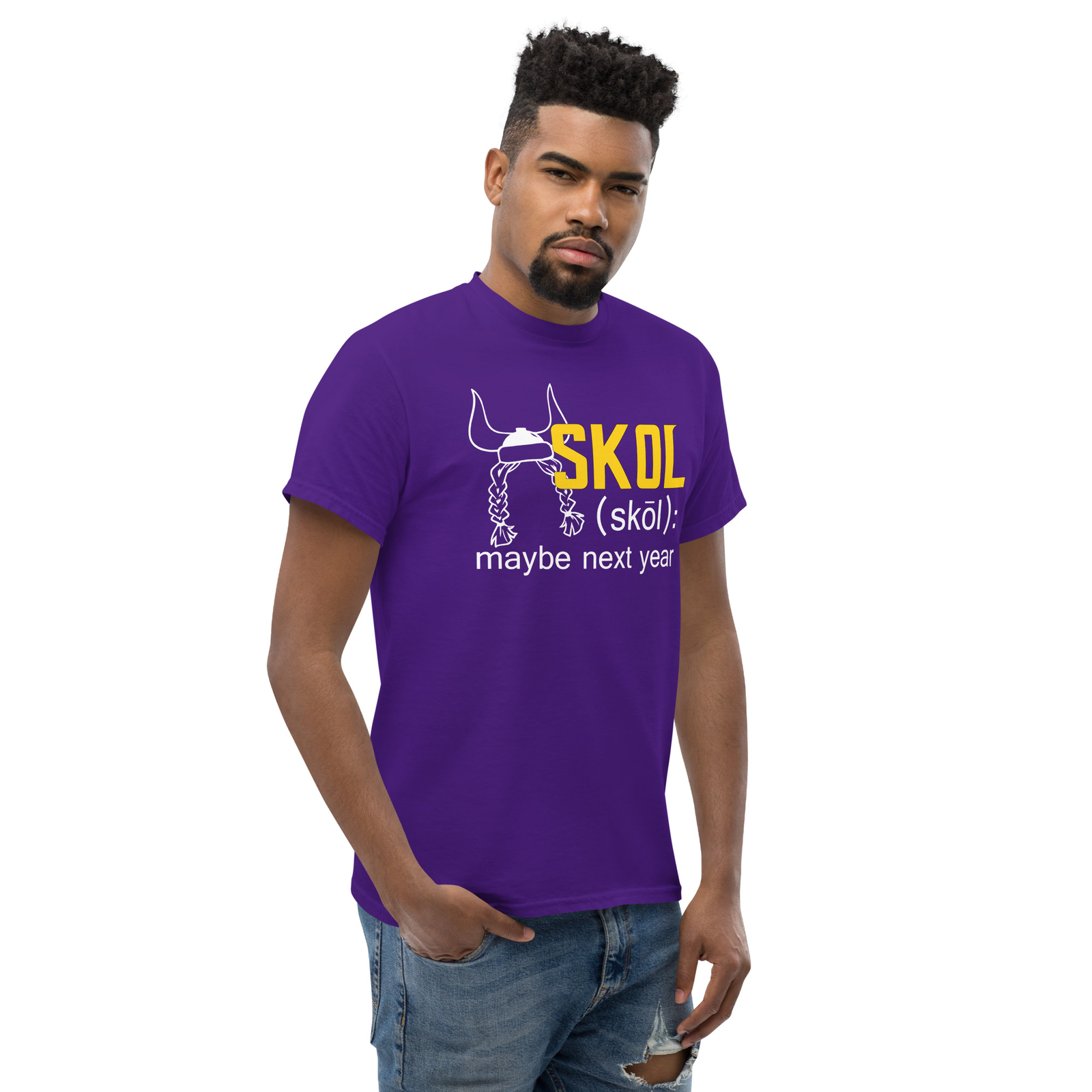 Skol Maybe Next Year T-Shirt Vikings Dad Husband Gift S,M,L,XL,2X gallery