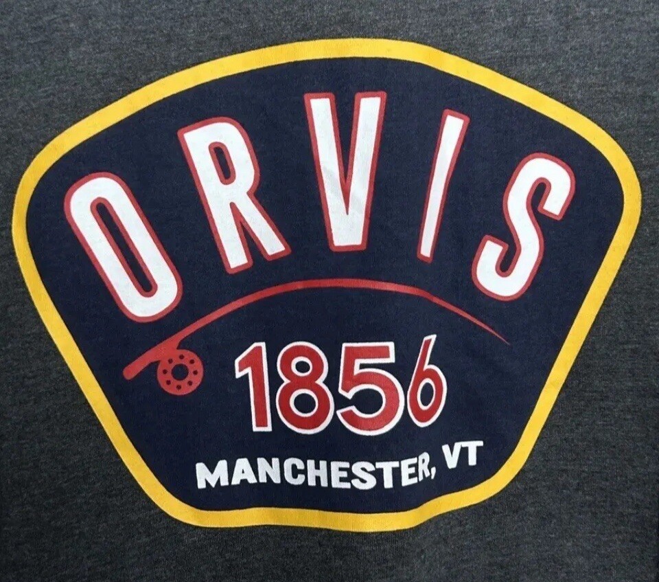 Orvis Classic Fit 1856 Graph Manchester, Vt. T-Shirt. Gray, Mens, Size Medium. gallery