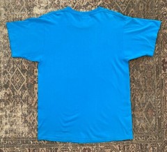 Vintage 90s Pro Player Aqua Blue Rare Blank SZ L Single Stitch T Shirt USA Made