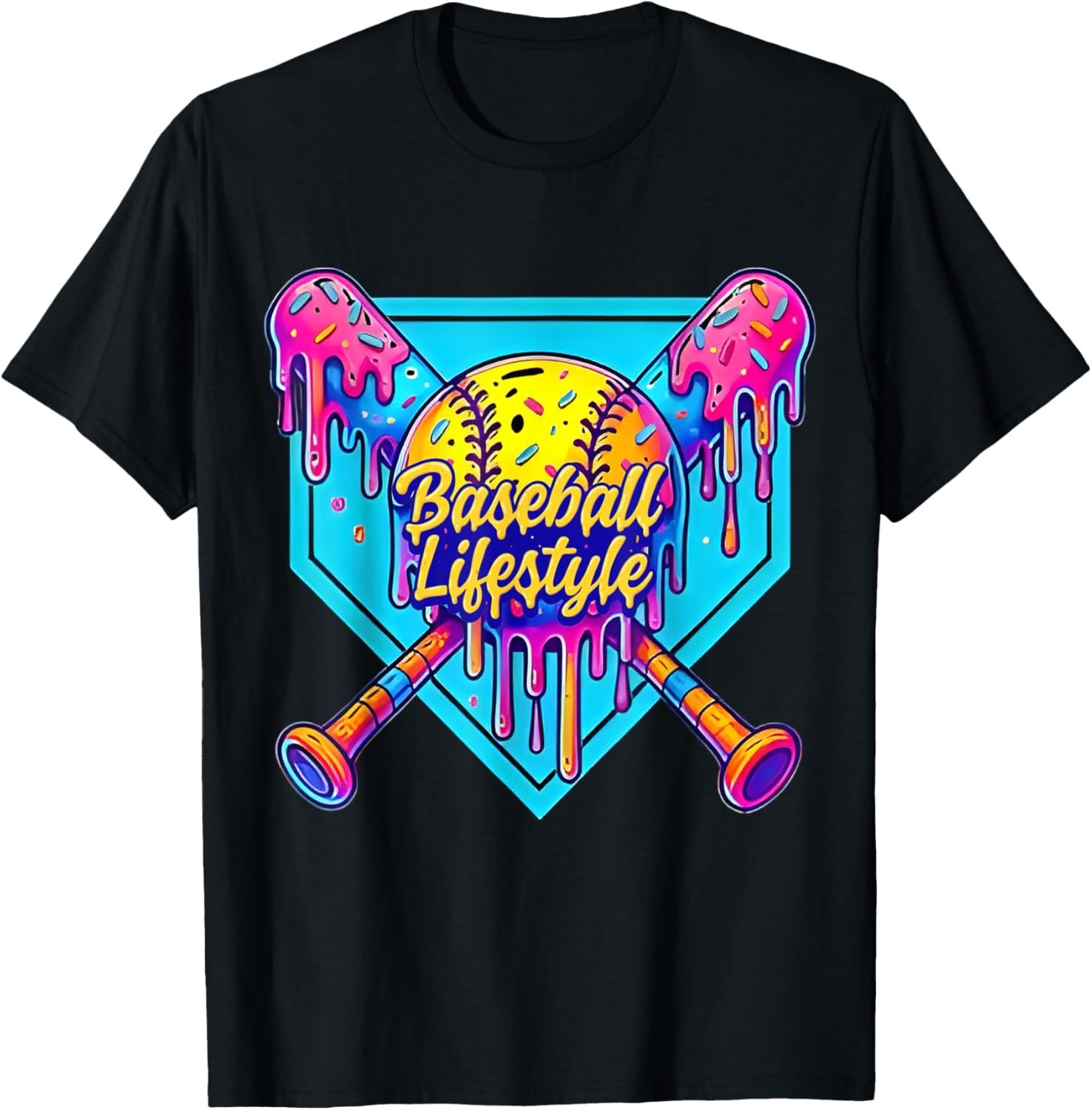 Baseball Lifestyle 101 Apparel Youth Baseball Drip Ice Cream T-Shirt gallery