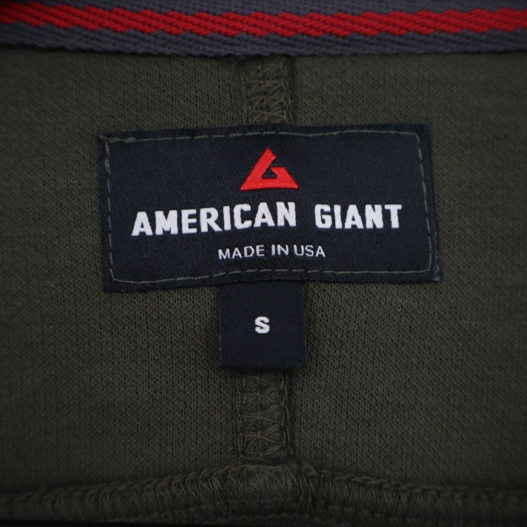 American Giant French T-Shirt Mens Small Olive Green Cotton Ribbed Henley Neck gallery