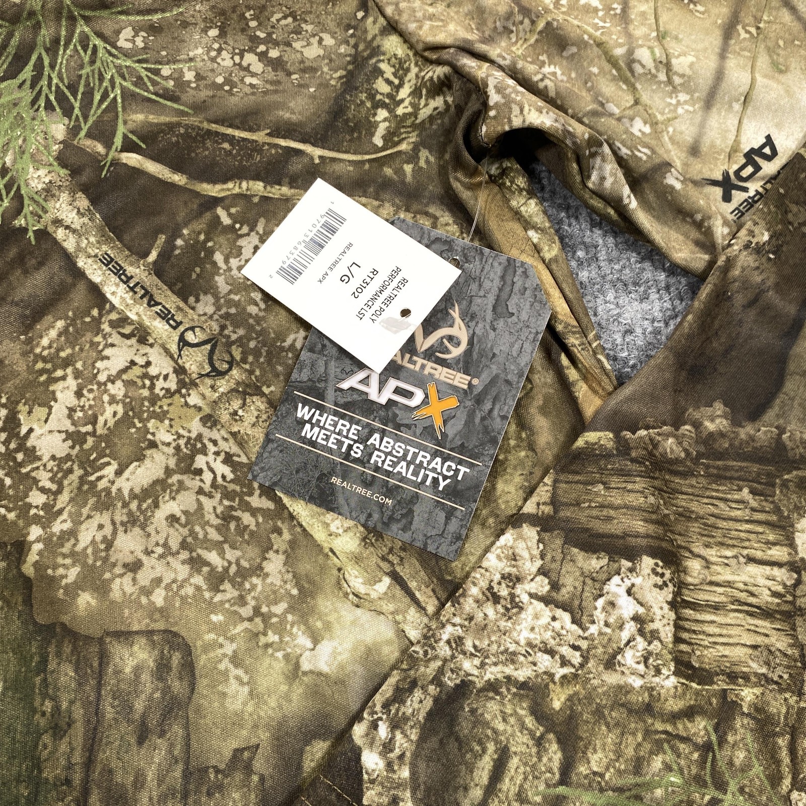 Realtree Shirt Mens Large Brown Camouflage Long Sleeve Crew Neck Tagless APX gallery