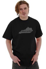 Kentucky Map Shape Vacation KY Pride Gift Adult Short Sleeve Crewneck Tee