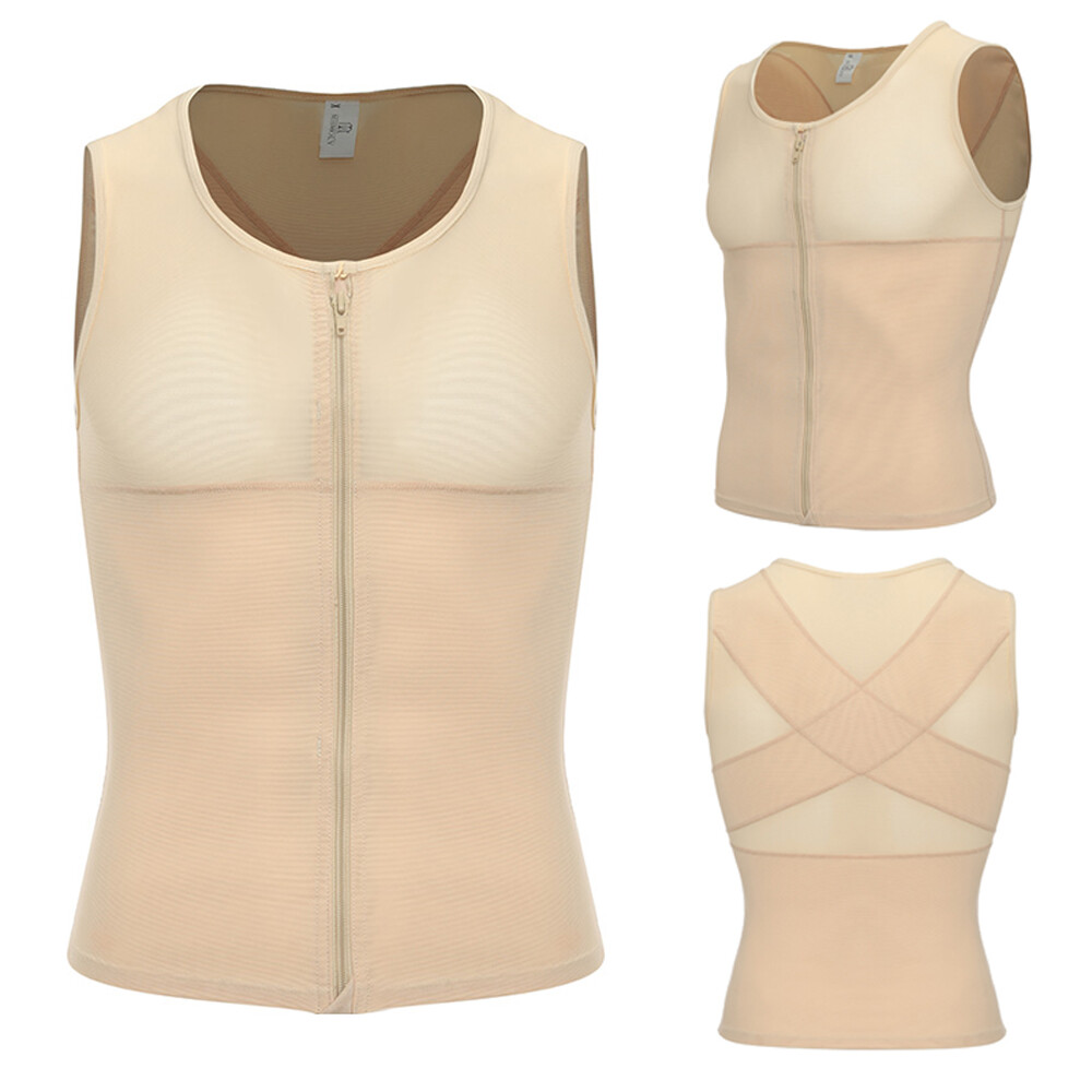 Mens Compression Vest Slimming Body Shaper Tummy Control Gynecomastia Undershirt gallery