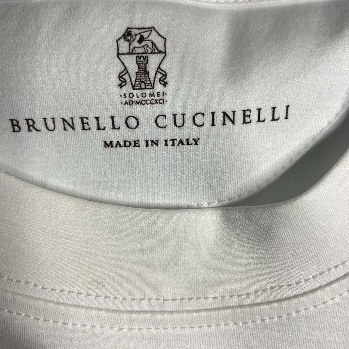 BRUNELLO CUCINELLI Printed Short Sleeve Shirt Men's Size M White gallery